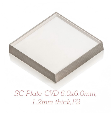 Large Area SC Plate CVD 6.0x6.0mm, 1.2mm thick, P2